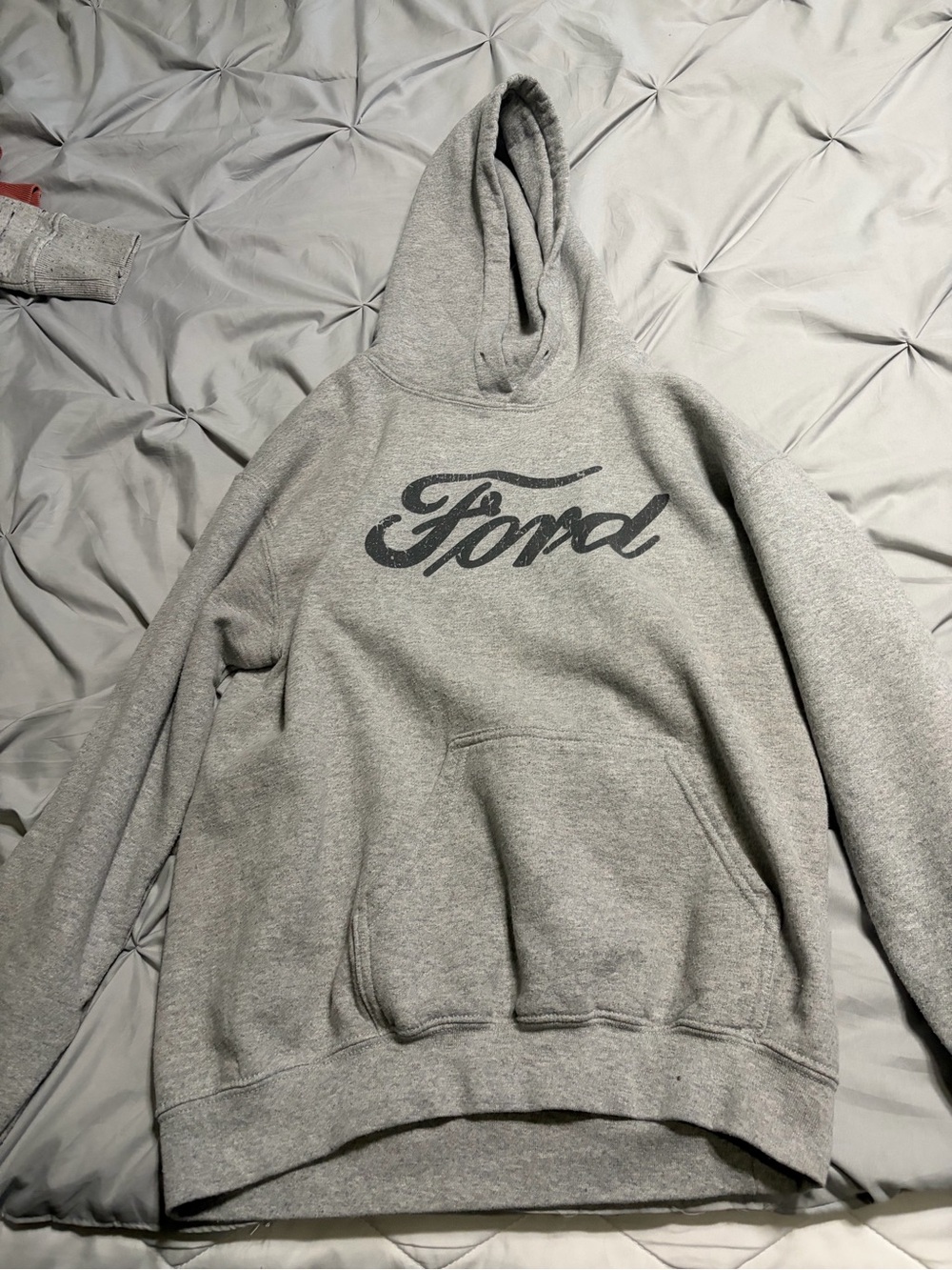Ford Gray Pullover Hoodie with Script Logo